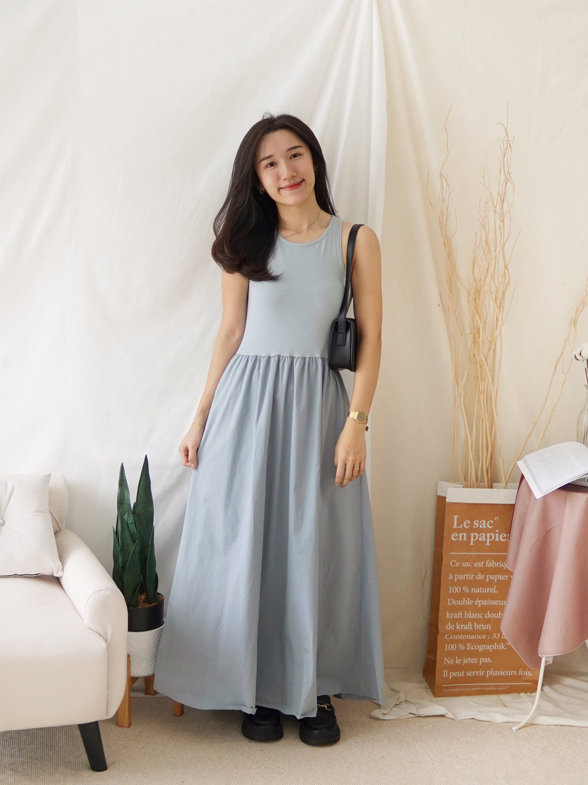 BLUEVY ALINED DRESS