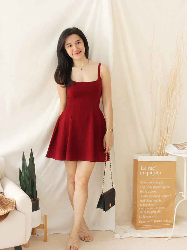 LAURA MAROON DRESS