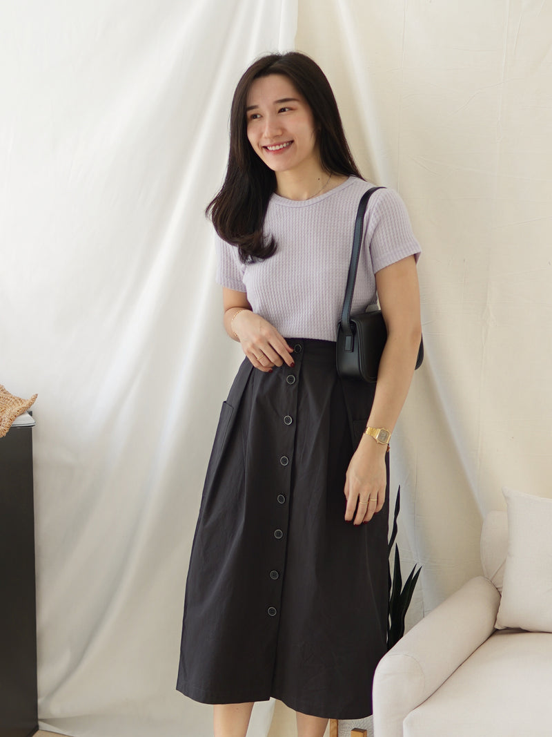 FLARE BUTTON CARGO SKIRT