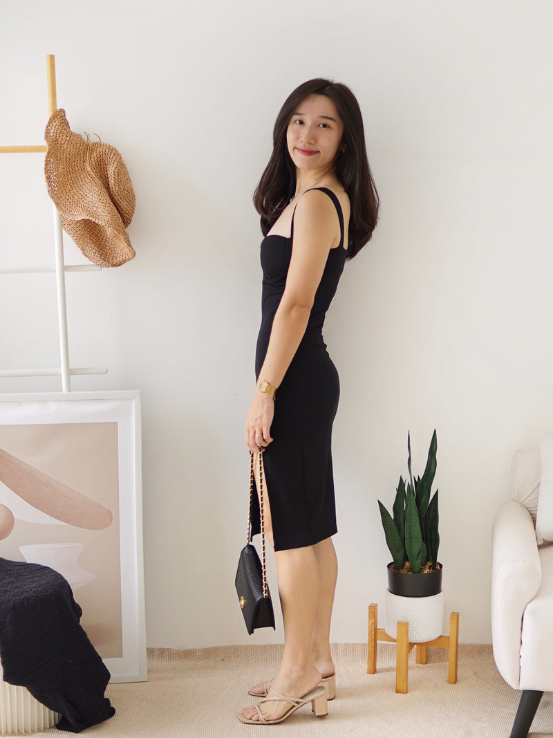 THERESA PADDED SLIT DRESS