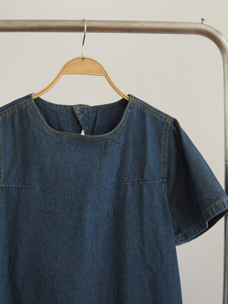 Denim A-line Mini Shirt Dress