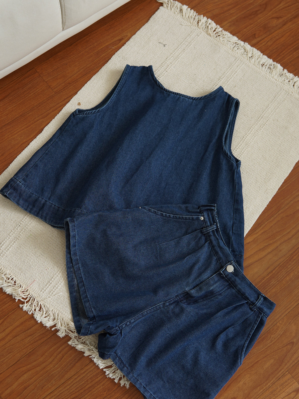 Denim two-piece set