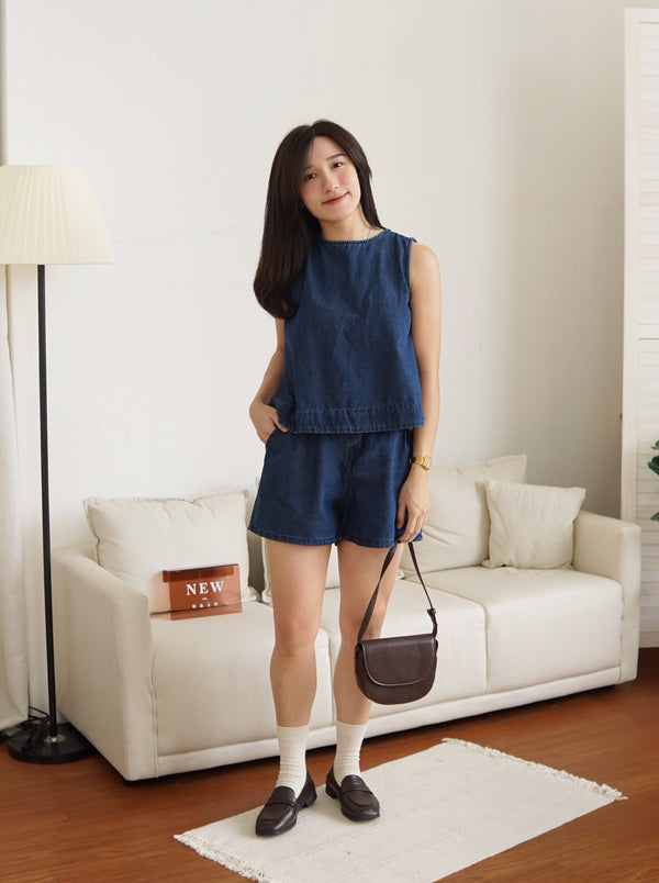 Denim two-piece set