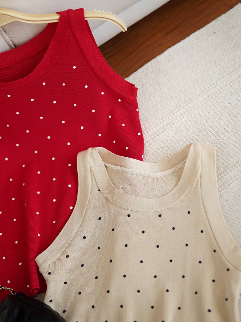 Polkadots Knit Tank Top