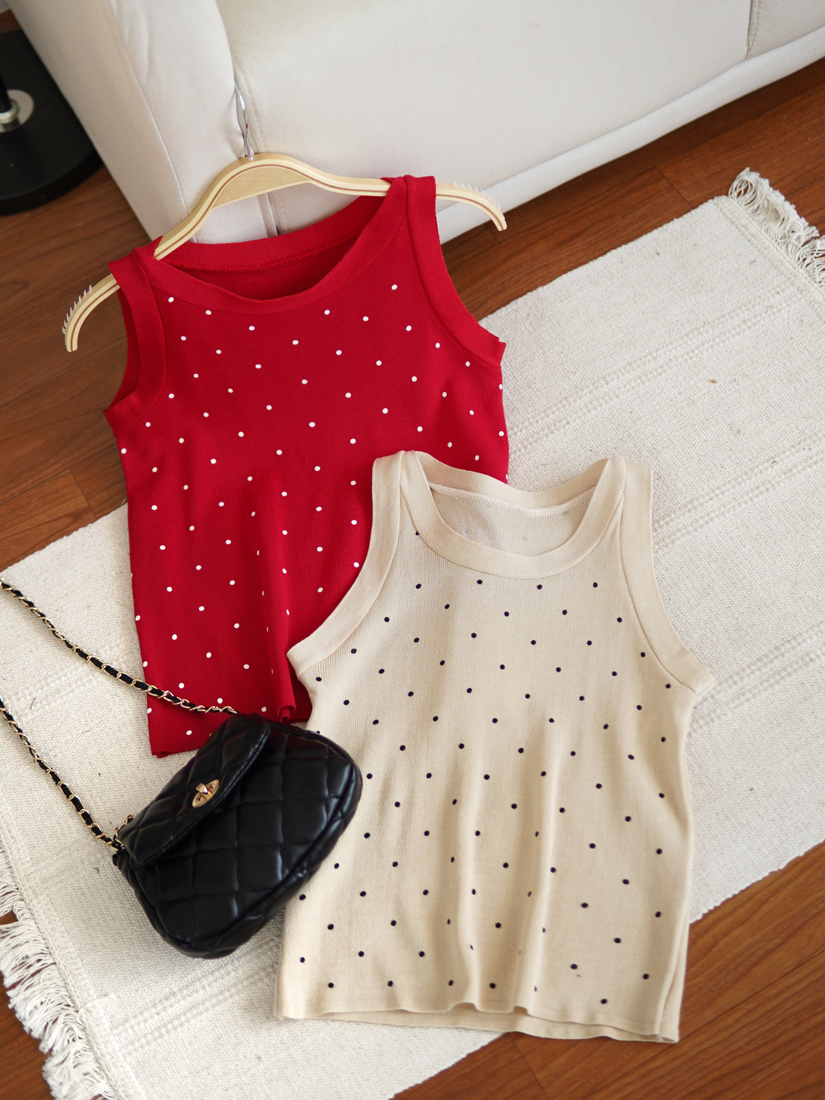 Polkadots Knit Tank Top