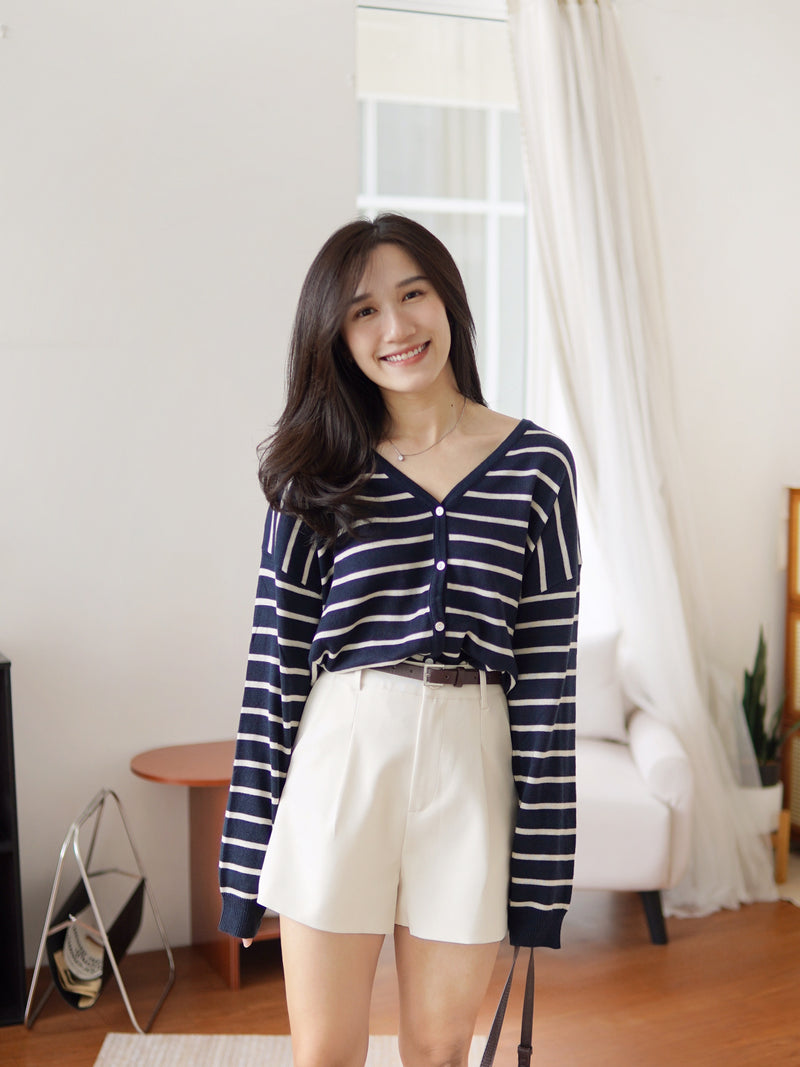 Quina Striped Knit Cardigan