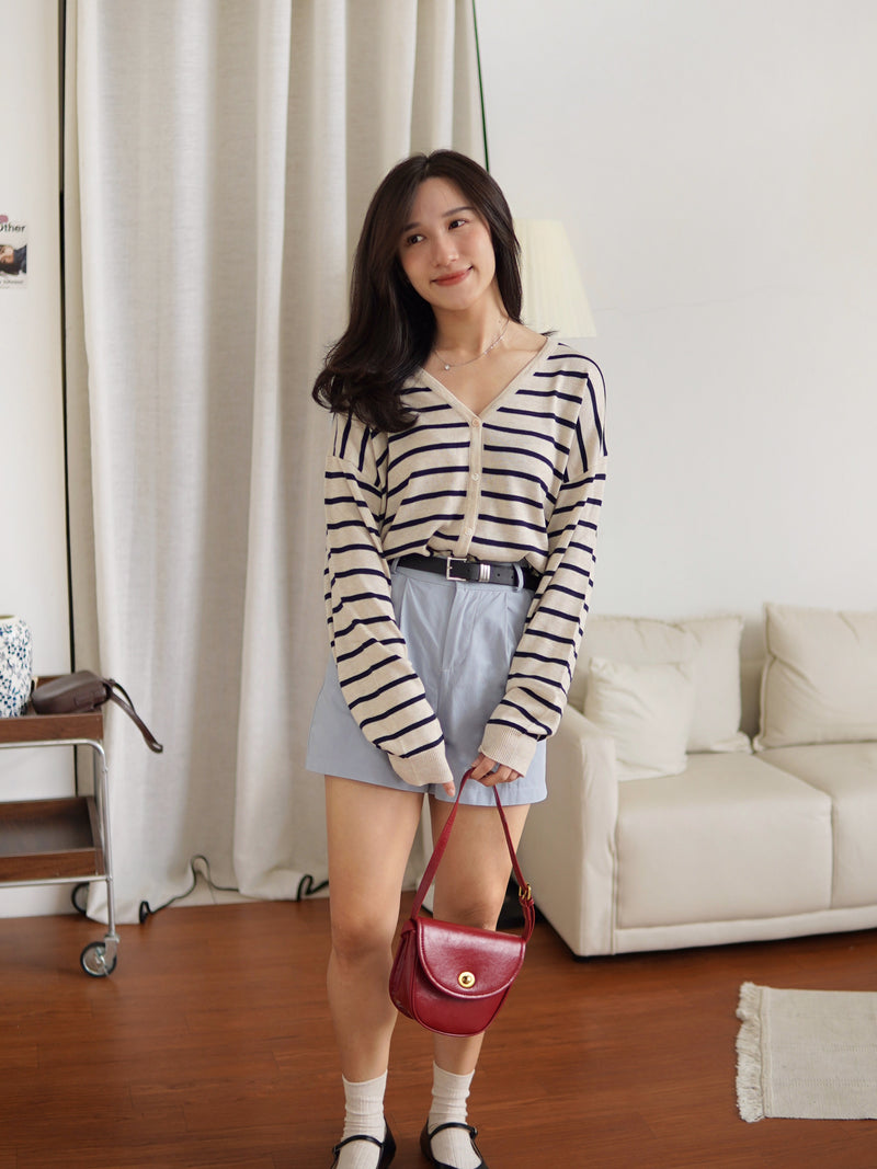 Quina Striped Knit Cardigan