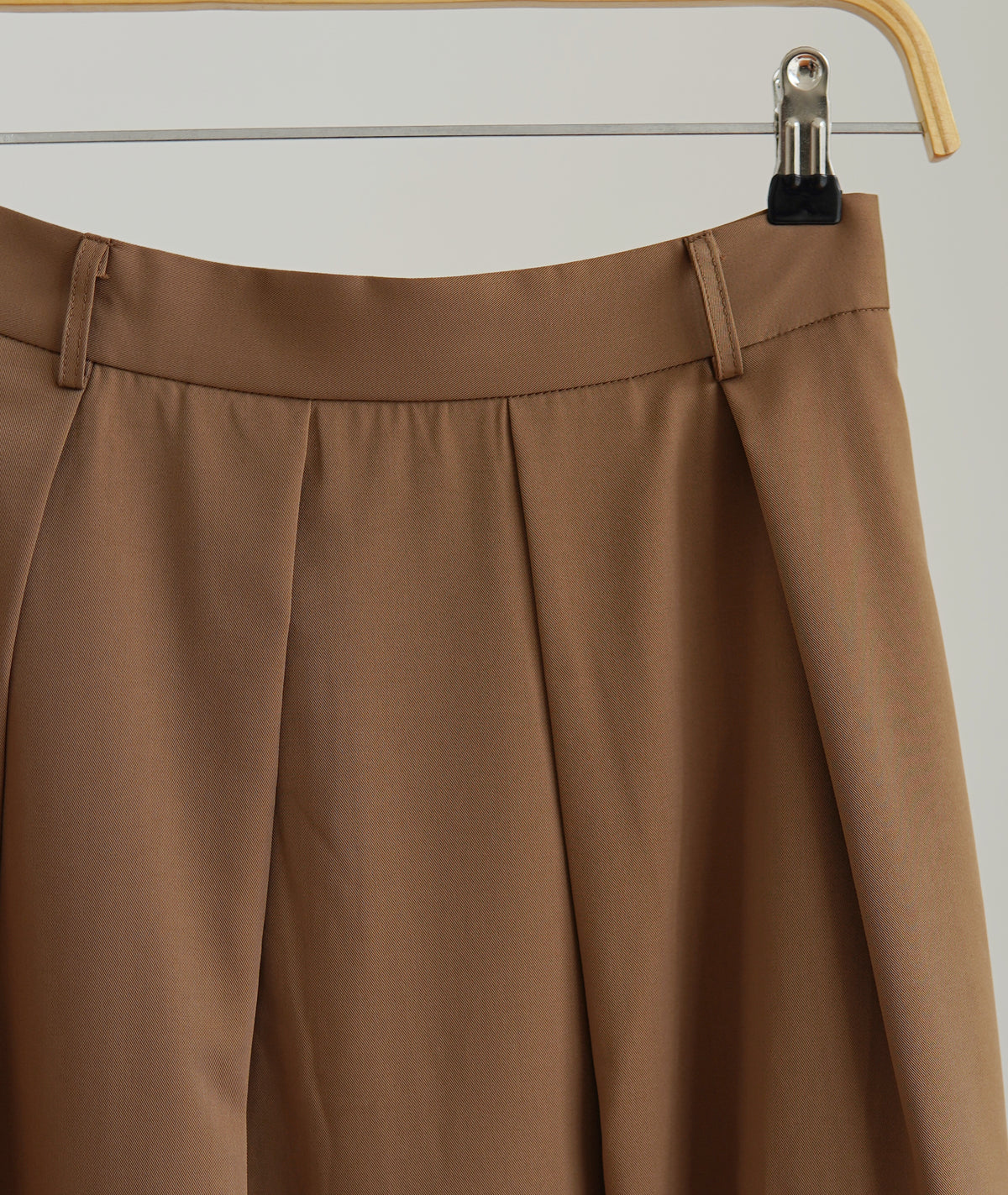 Khaki Pleat Skirt