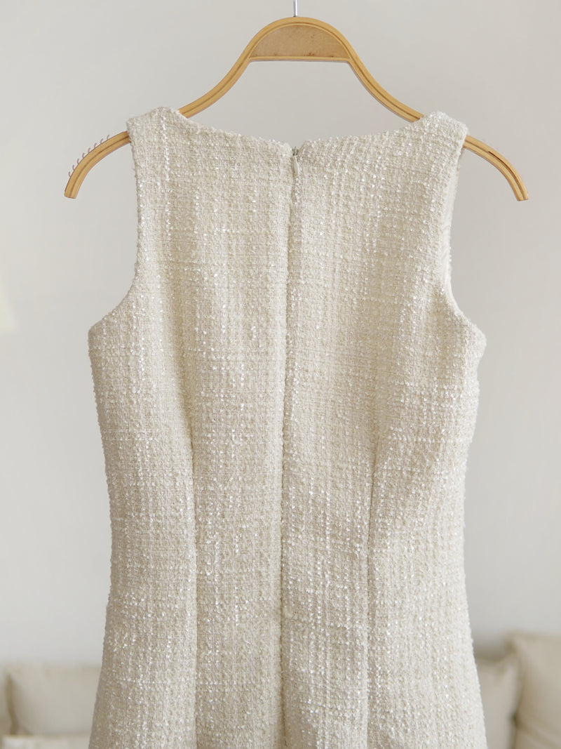 Ivory Tweed Dress