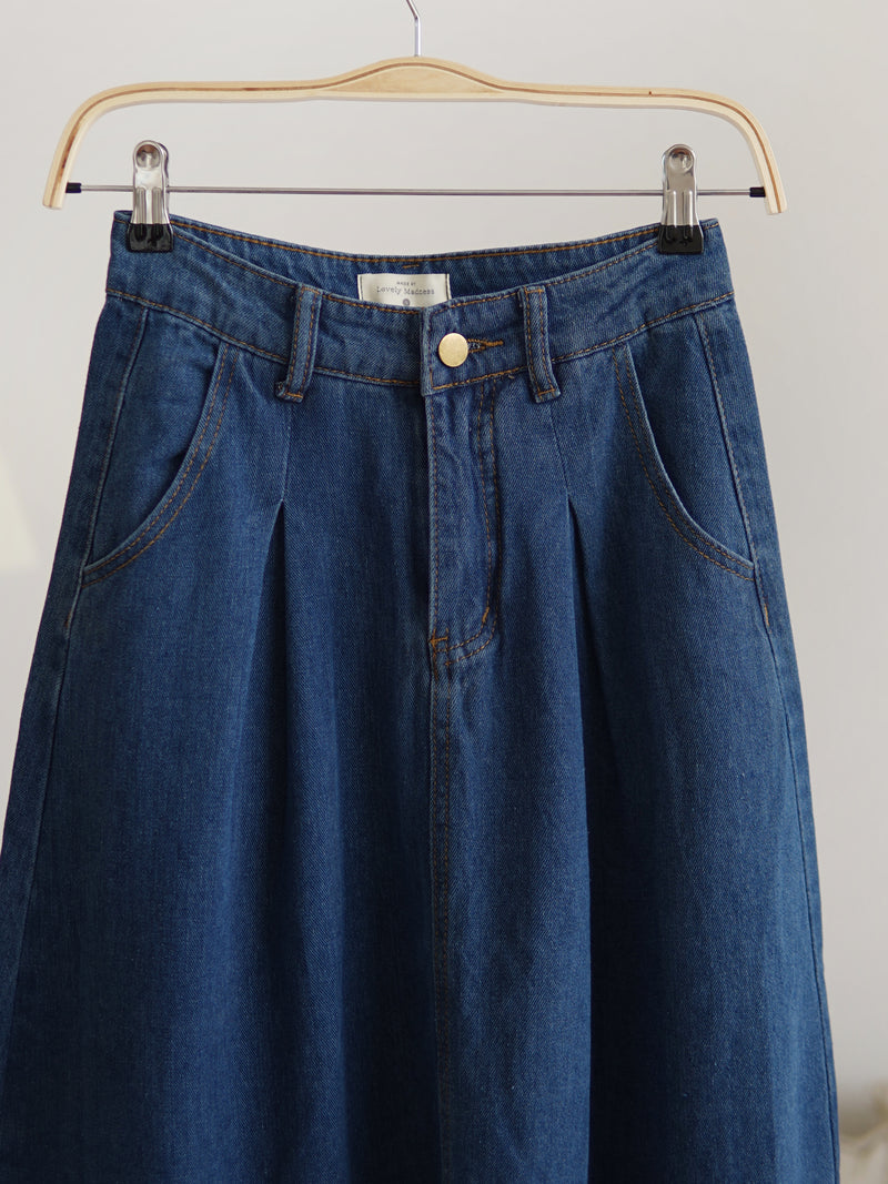 Harper Denim Flared Skirt