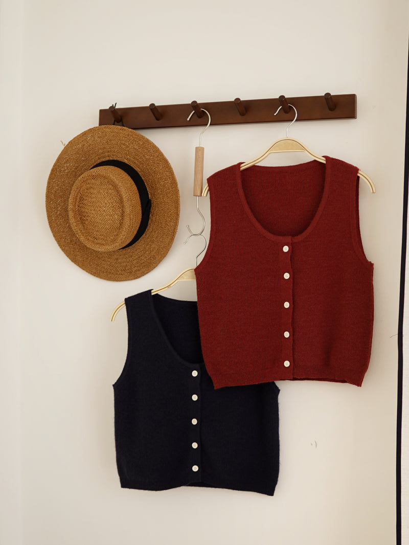 Charlotte Knit Button Vest Top