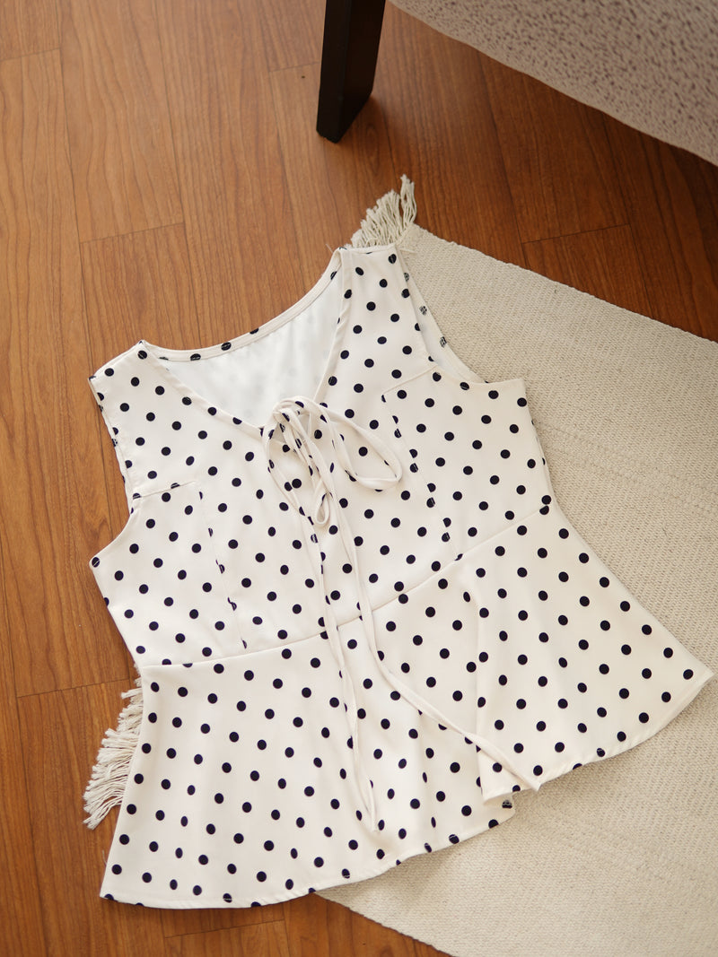 Polka Dot Peplum Top