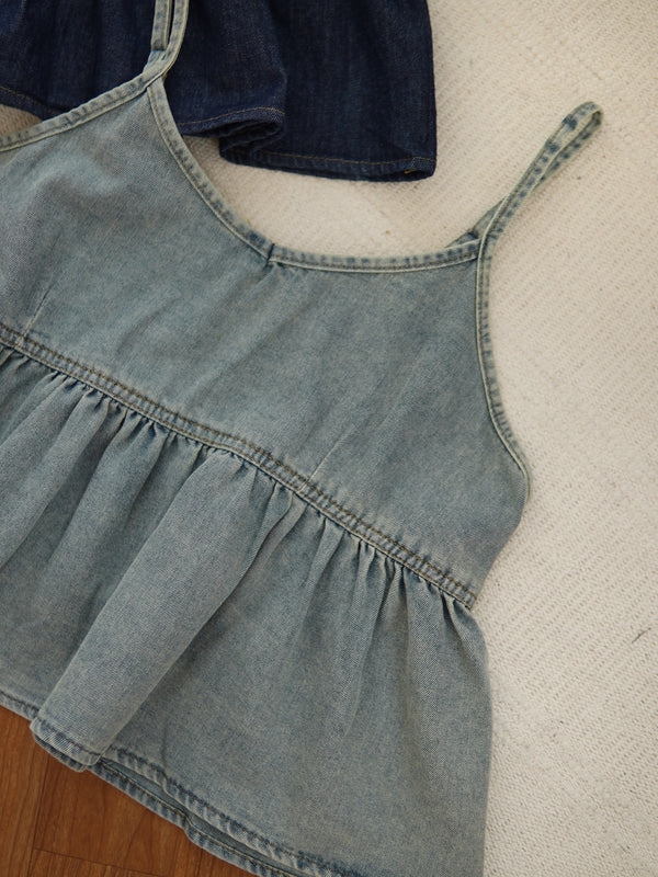 Denim Babydoll Cami Top