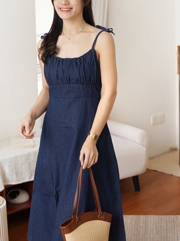 Denim Tube Midaxi Dress