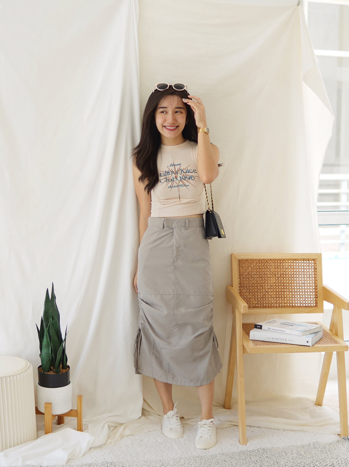 Grey Cargo Skirt