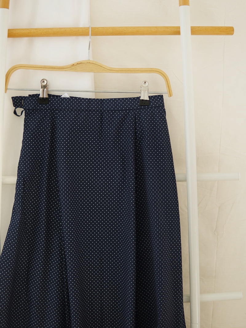 NAVY POLKADOTS SKIRT