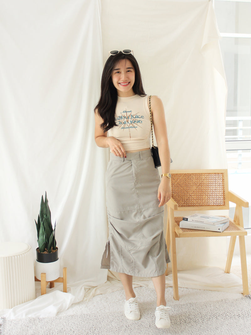 Grey Cargo Skirt