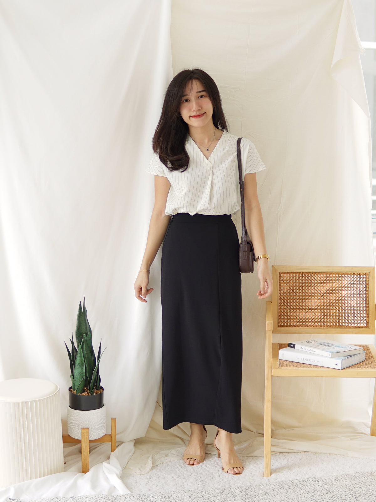 JAPAN MILY BILET SLIT MIDI SKIRT