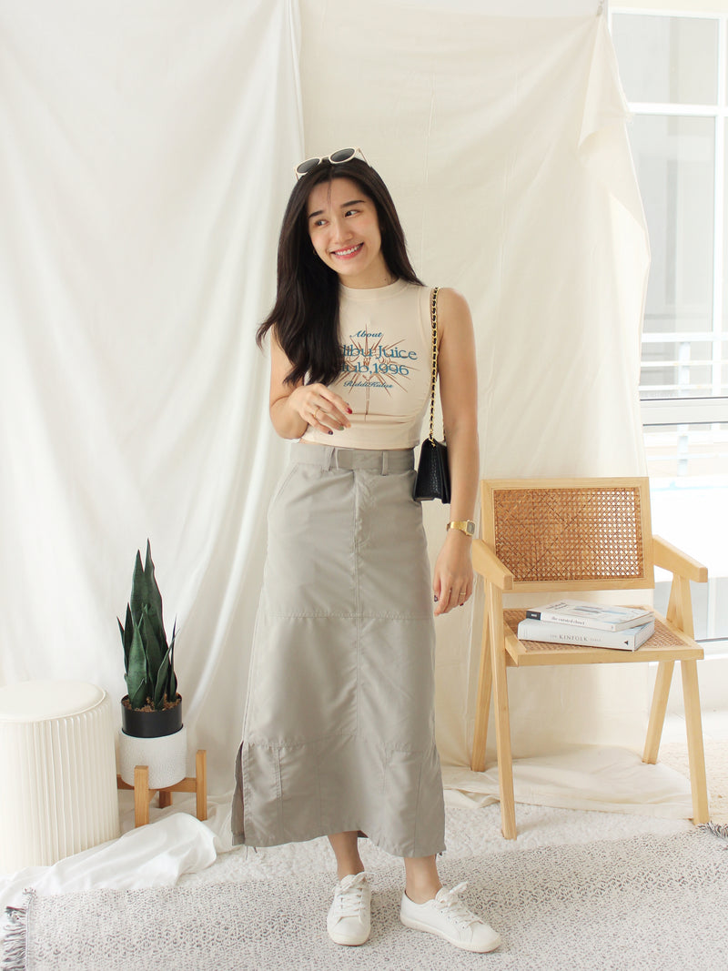 Grey Cargo Skirt