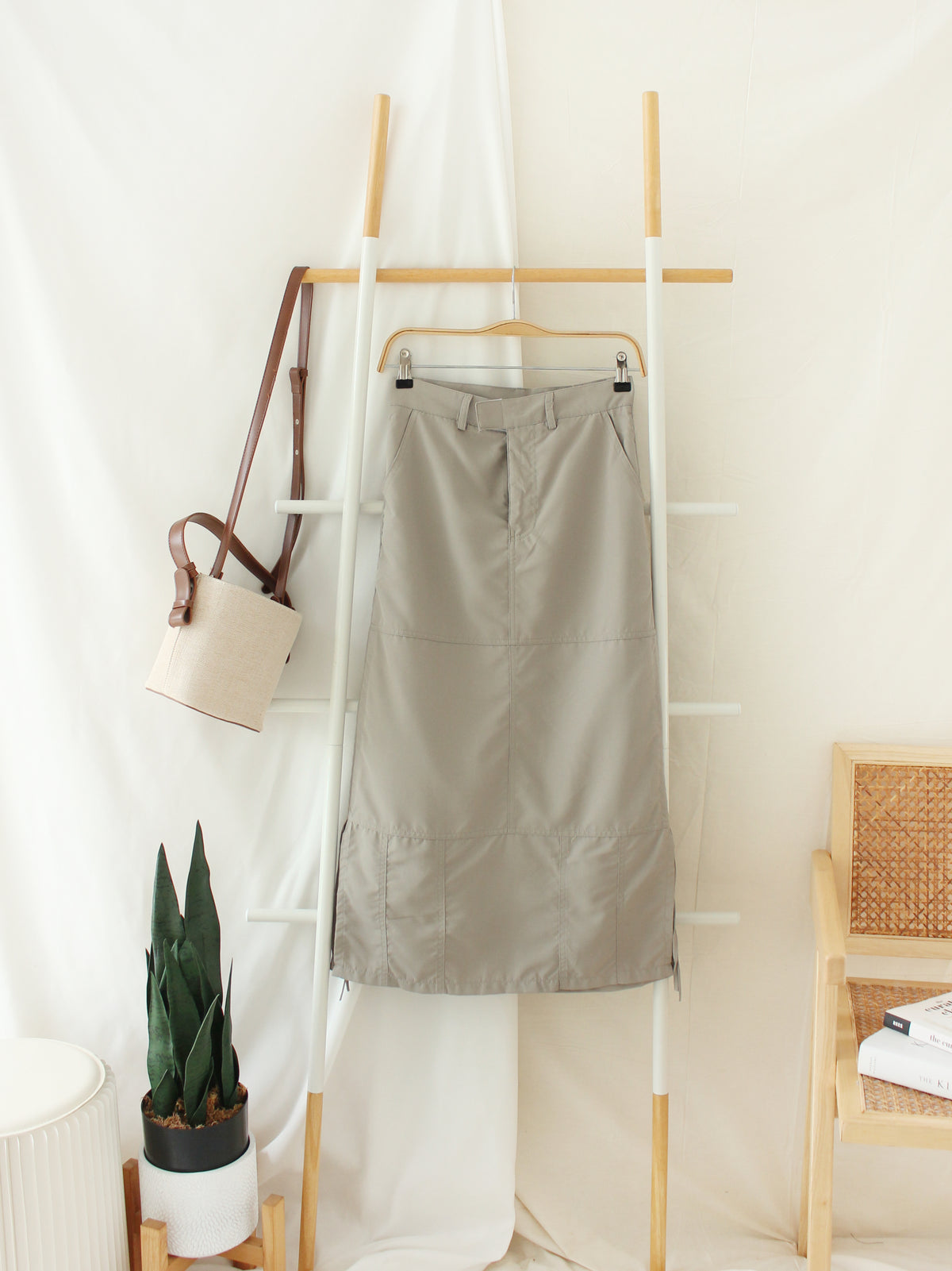 Grey Cargo Skirt