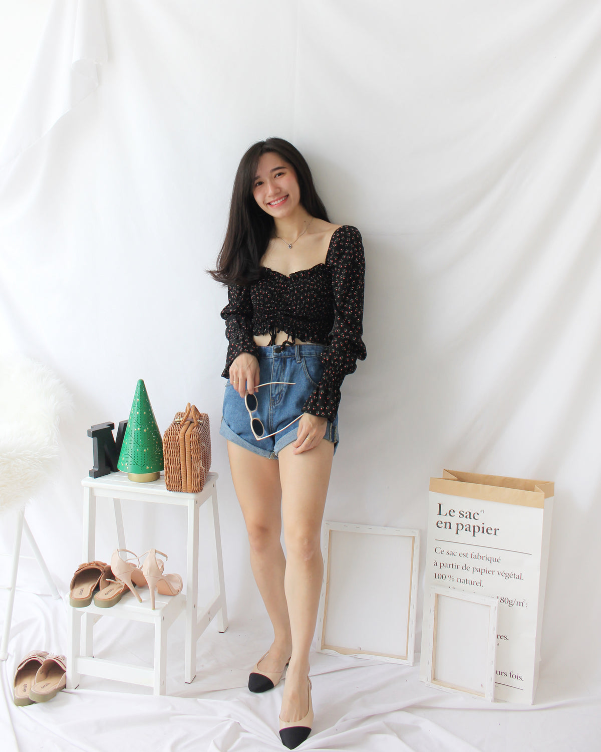 Denim Rolled Hem - LovelyMadness Clothing Online Fashion Malaysia