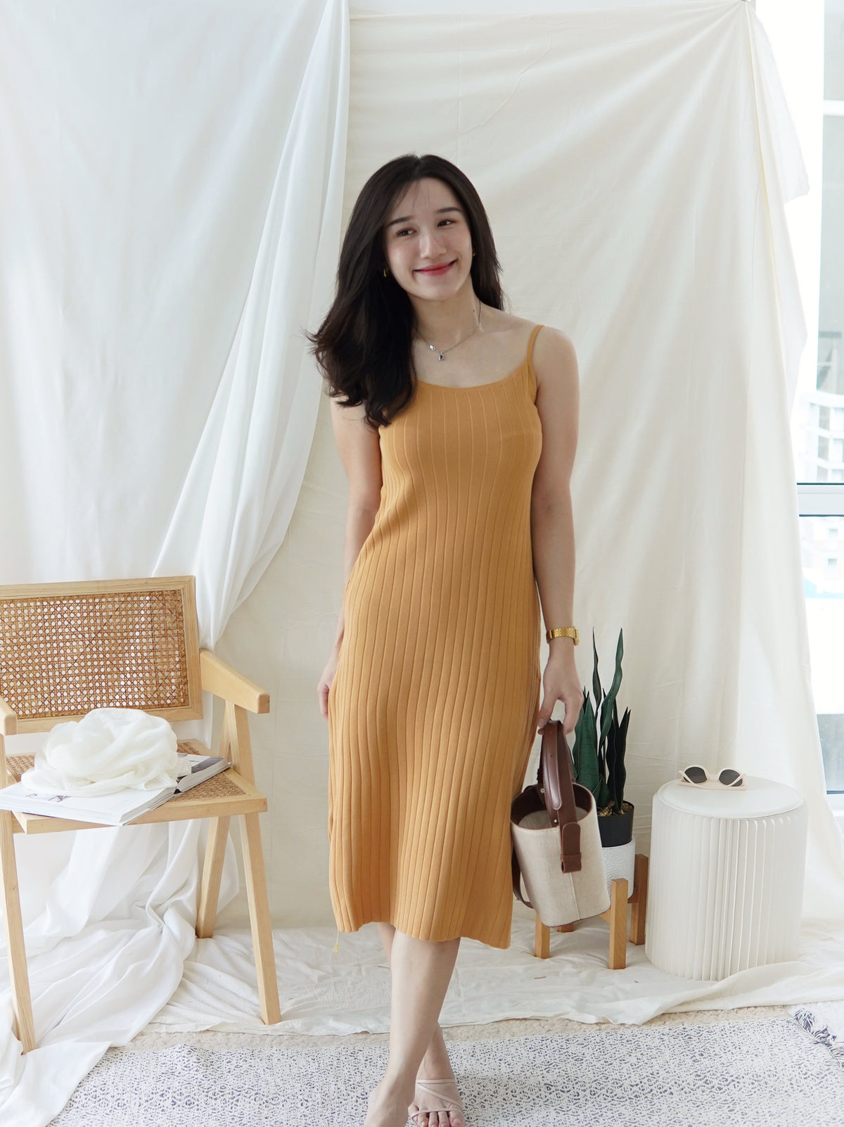 DAILYN RIB STRAP DRESS