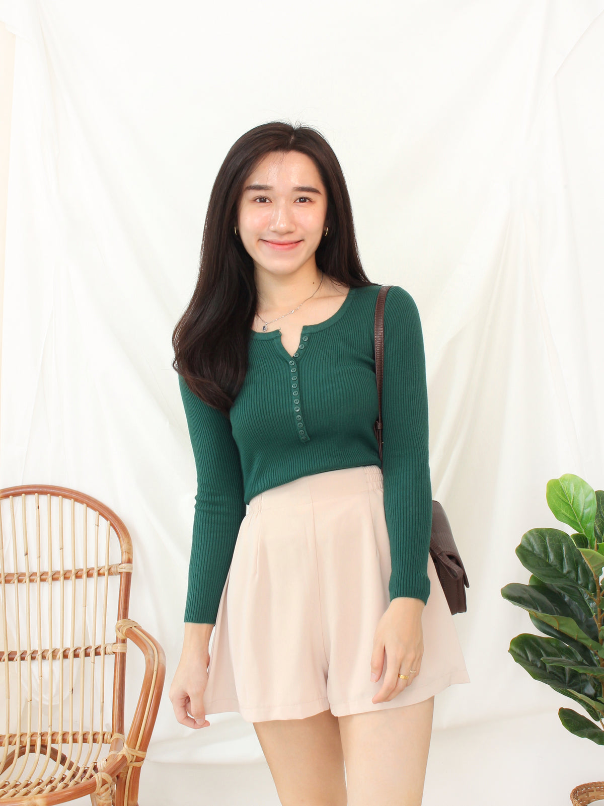 Ribbed Knitted Button Top - LovelyMadness Clothing Malaysia