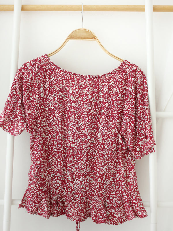 6ixty 8ight Red Floral Top