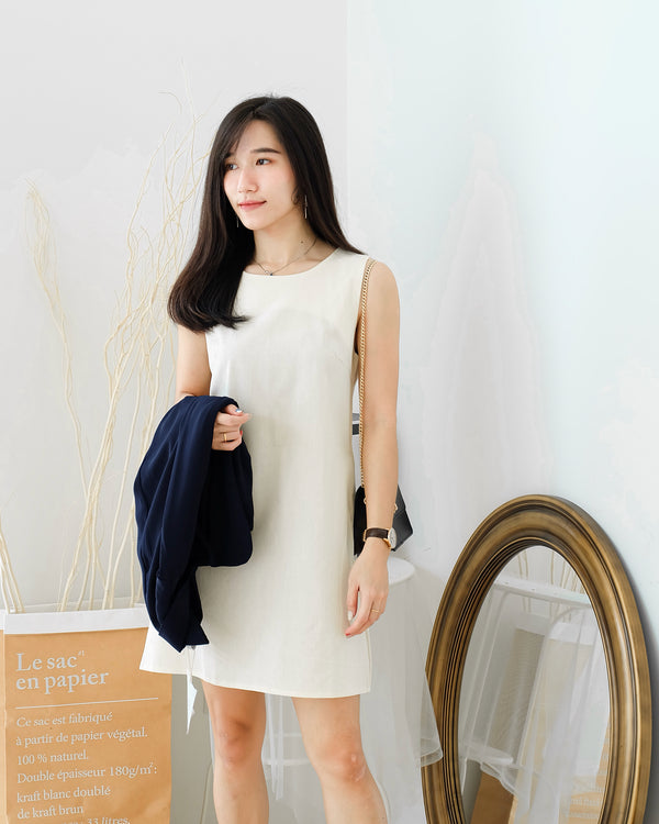 Korea Ramie Alined Dress - LovelyMadness Clothing Online Fashion Malaysia