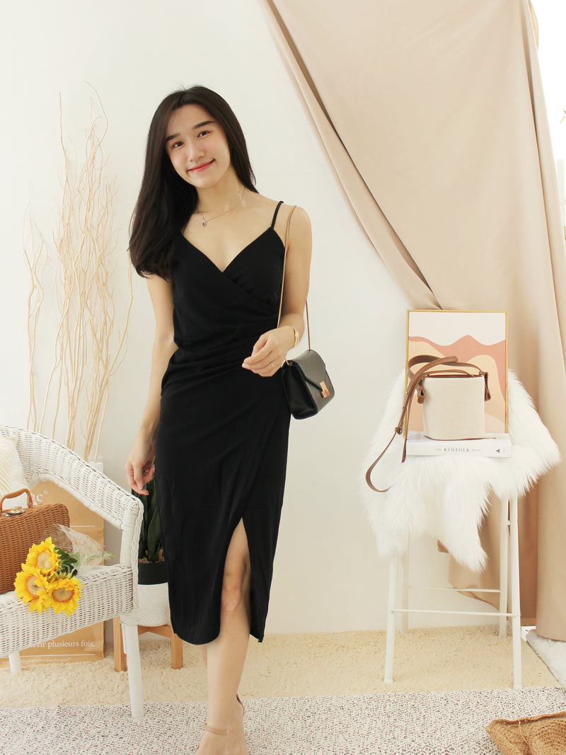 Deep V Split Dress - LovelyMadness Clothing Malaysia