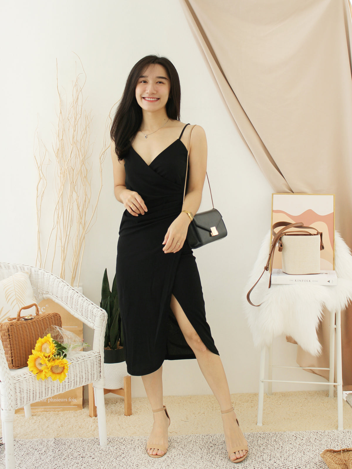 Deep V Split Dress - LovelyMadness Clothing Malaysia