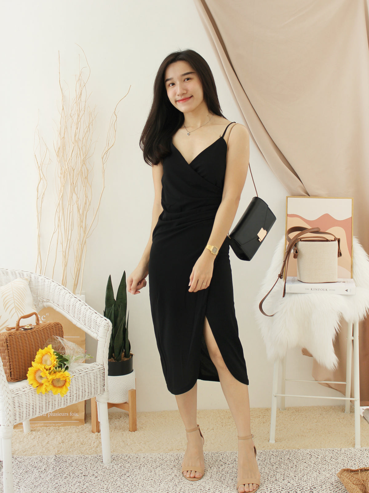 Deep V Split Dress - LovelyMadness Clothing Malaysia